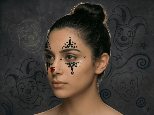 Halloween Face Gems Clown Style - unel