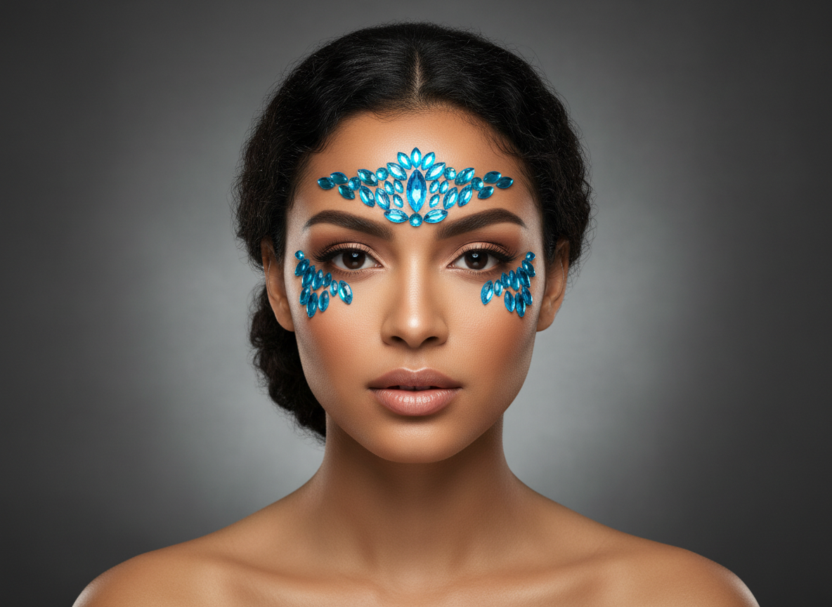 Blue Face Gems Princess Style