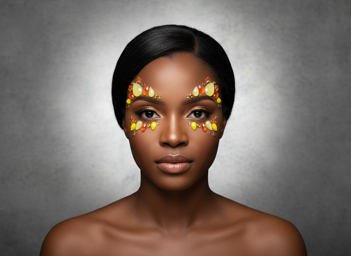 Yellow Face Gems Burst Style