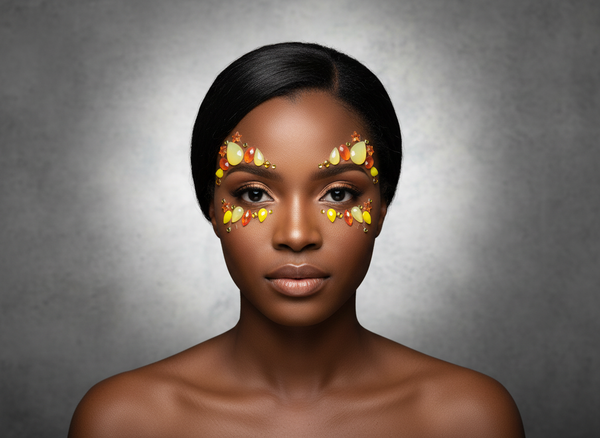 Yellow Face Gems Burst Style