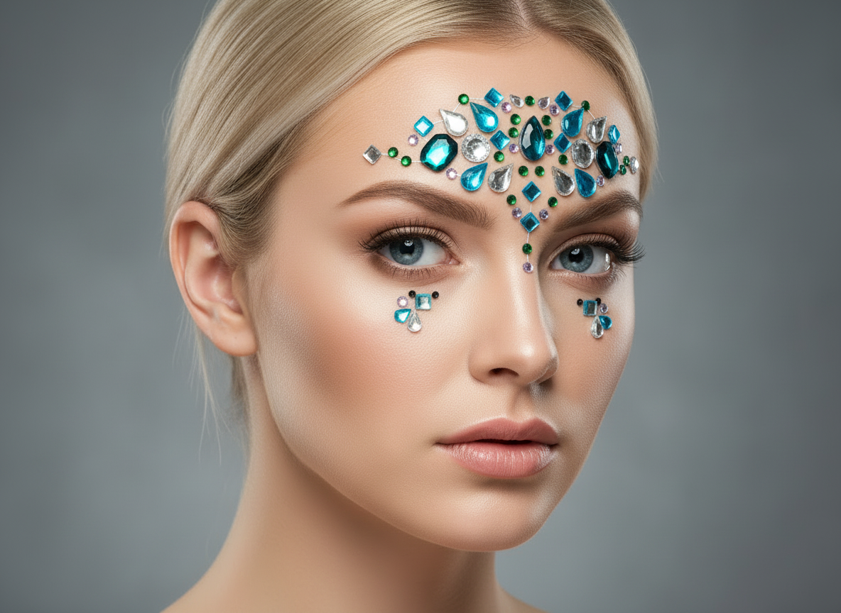 Blue Face Gems Mermaid Style