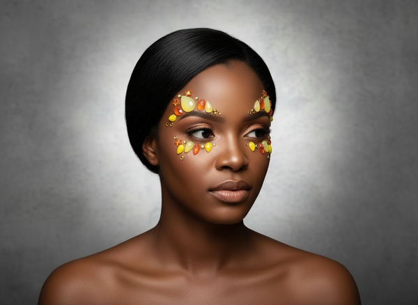 Yellow Face Gems Burst Style