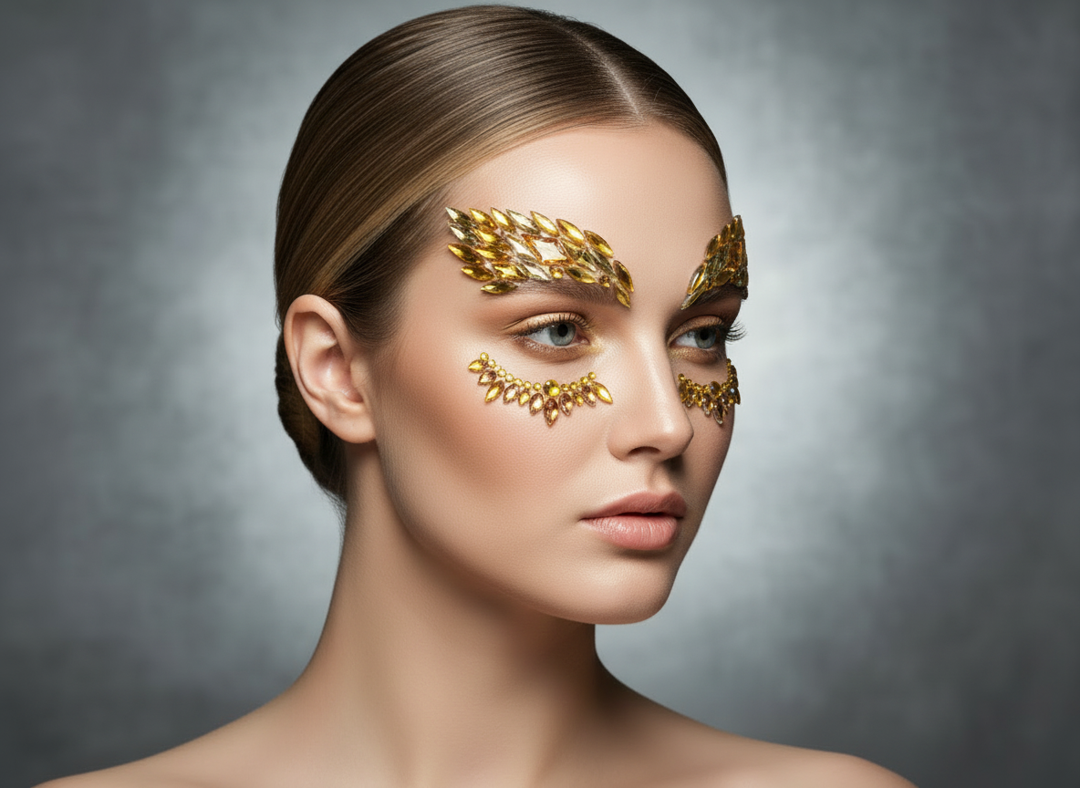 Gold Face Gems Warrior Style