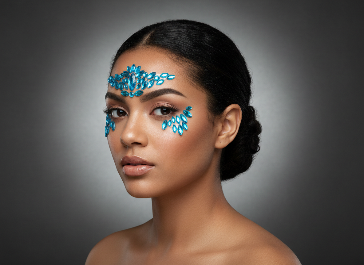 Blue Face Gems Princess Style