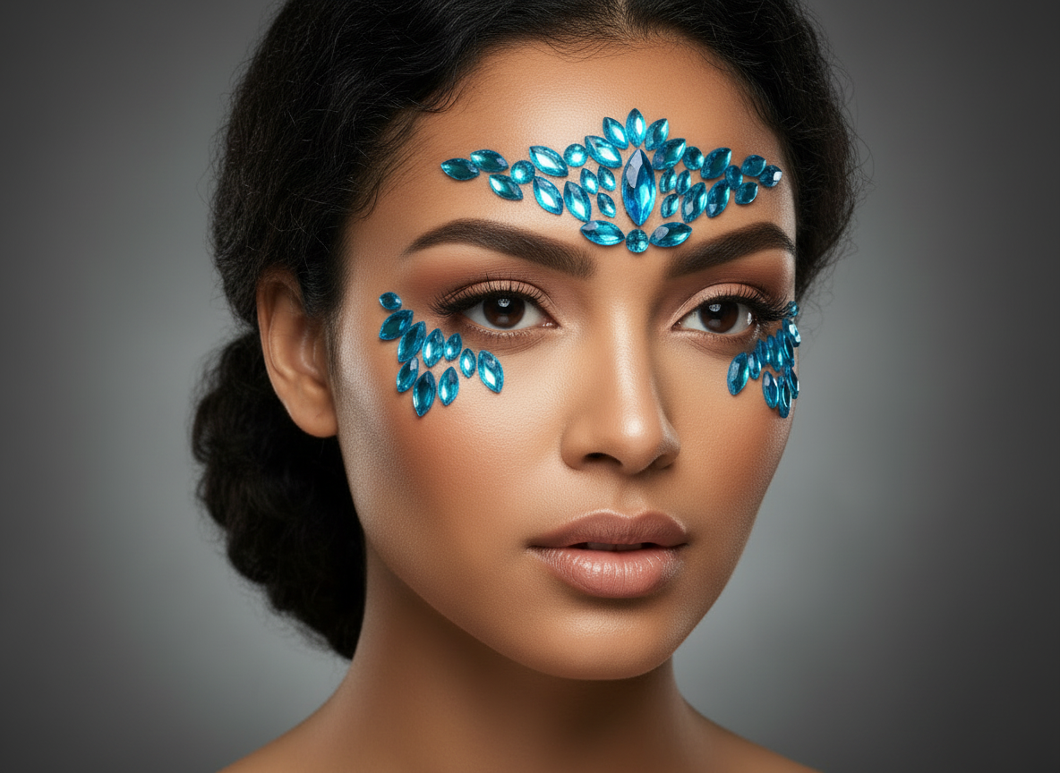 Blue Face Gems Princess Style