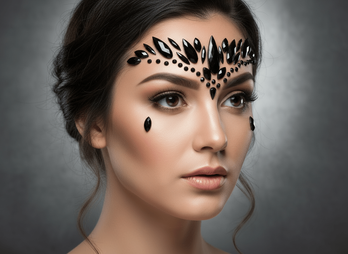 Black Face Gems Crown Style - unel