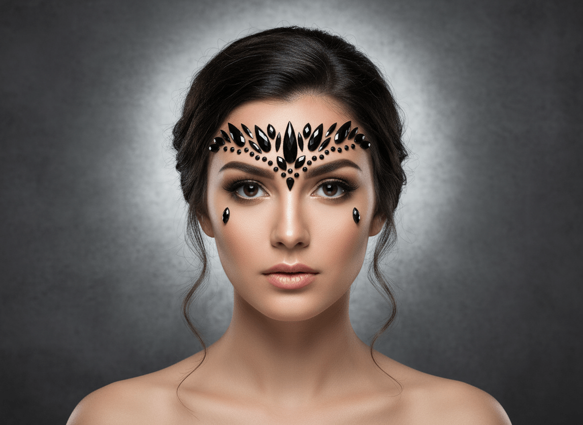 Black Face Gems Crown Style - unel