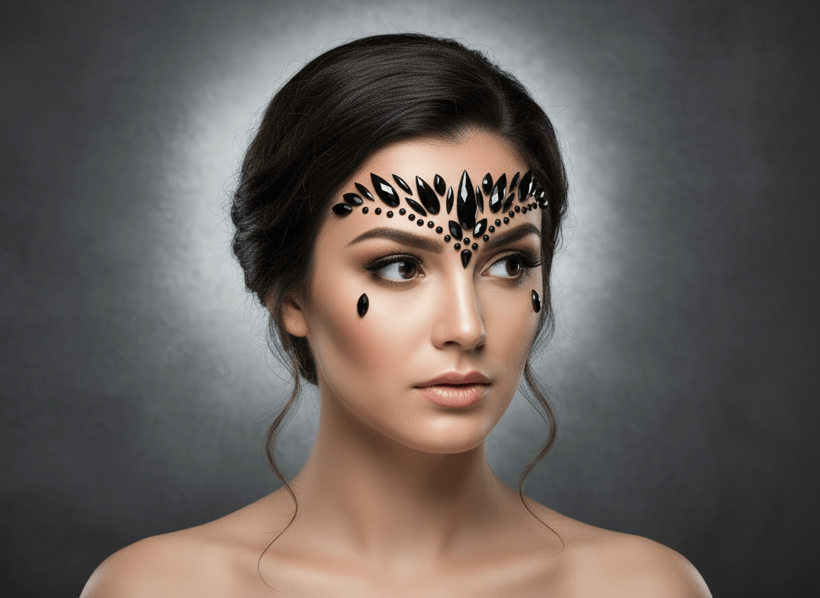 Black Face Gems Crown Style - unel