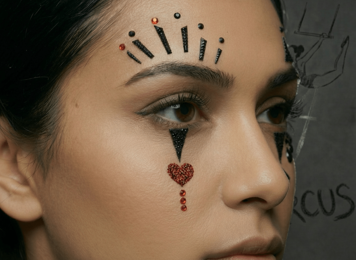 Circus Themed Face Glitter Gems - unel