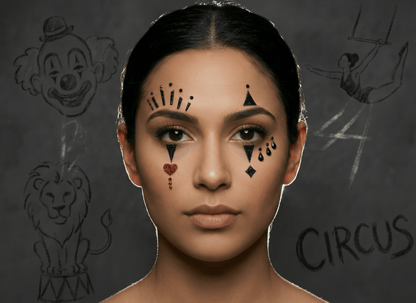 Circus Themed Face Glitter Gems - unel