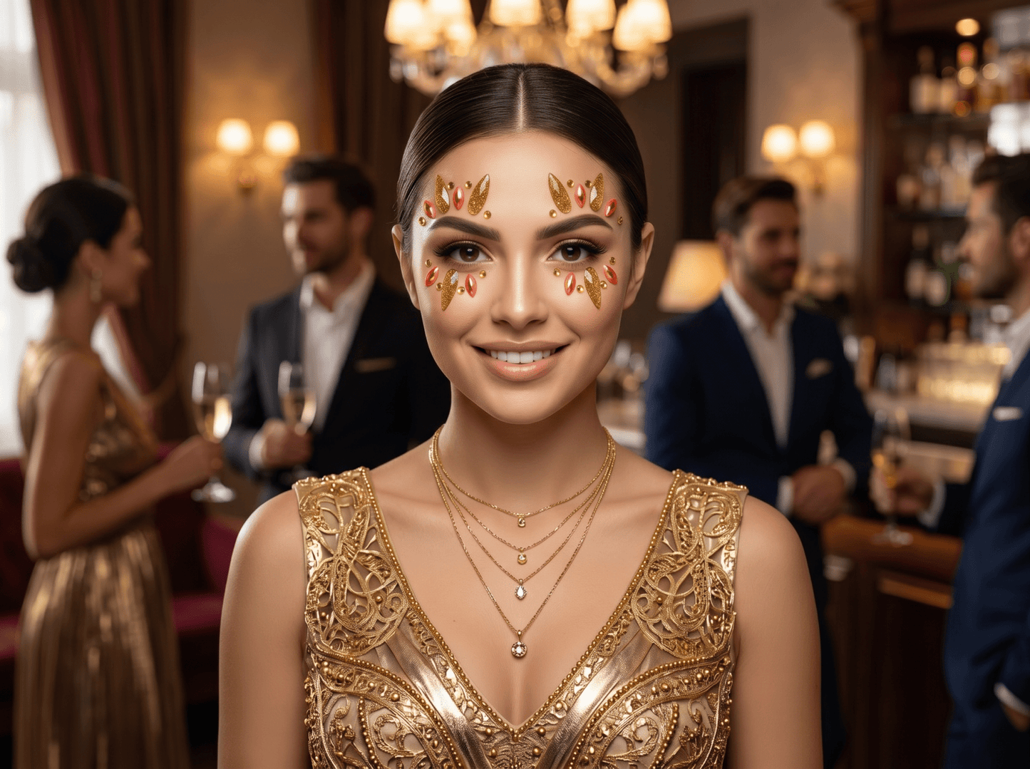Gold Face Gems Sunrise Style - unel