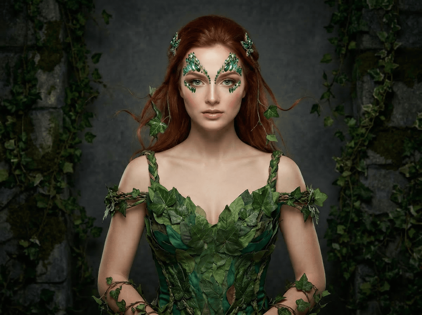 Green Face Gems Poisonous Ivy Style - unel