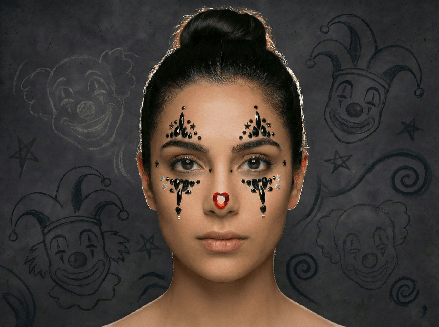 Halloween Face Gems Clown Style - unel