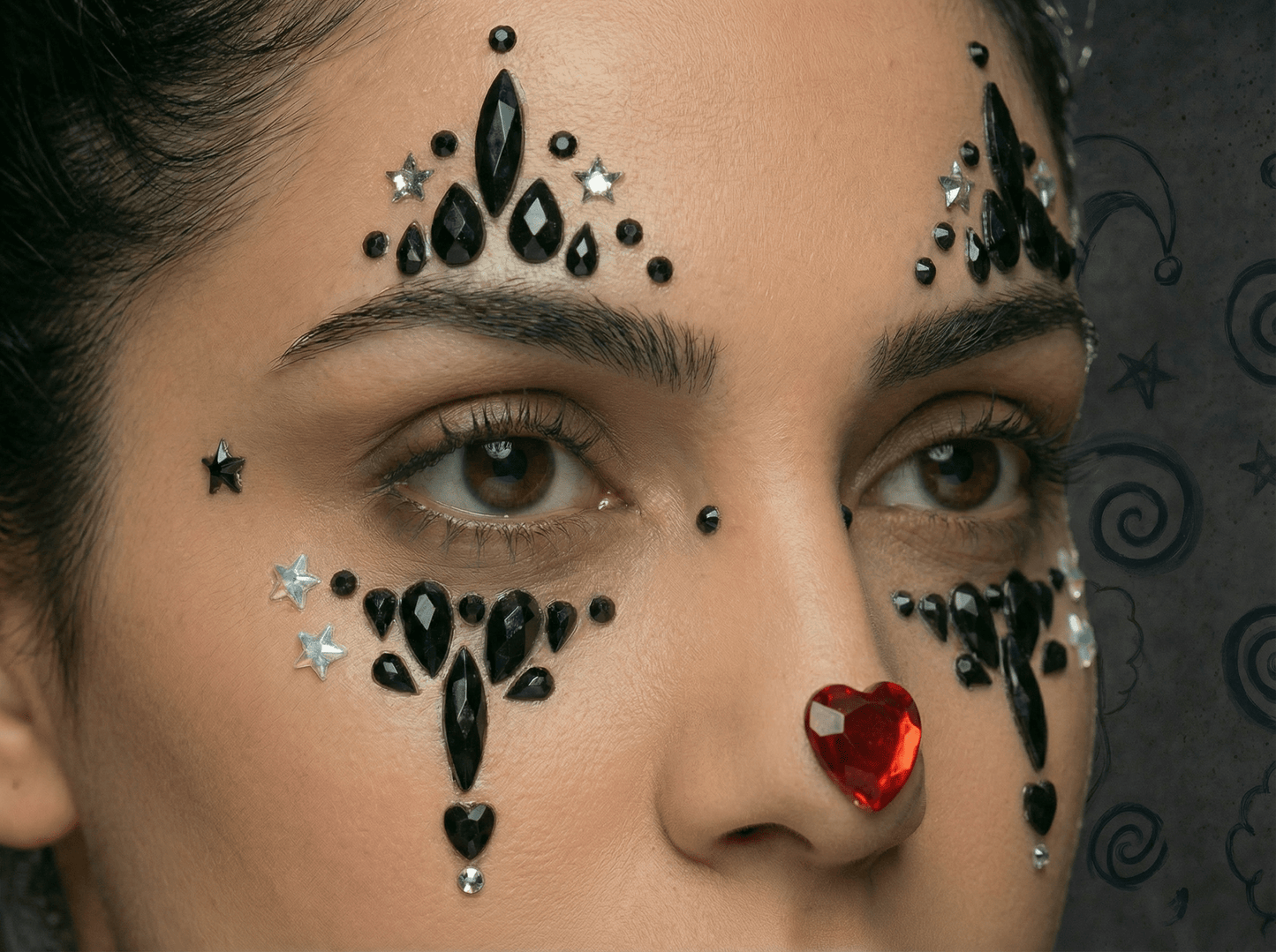 Halloween Face Gems Clown Style - unel