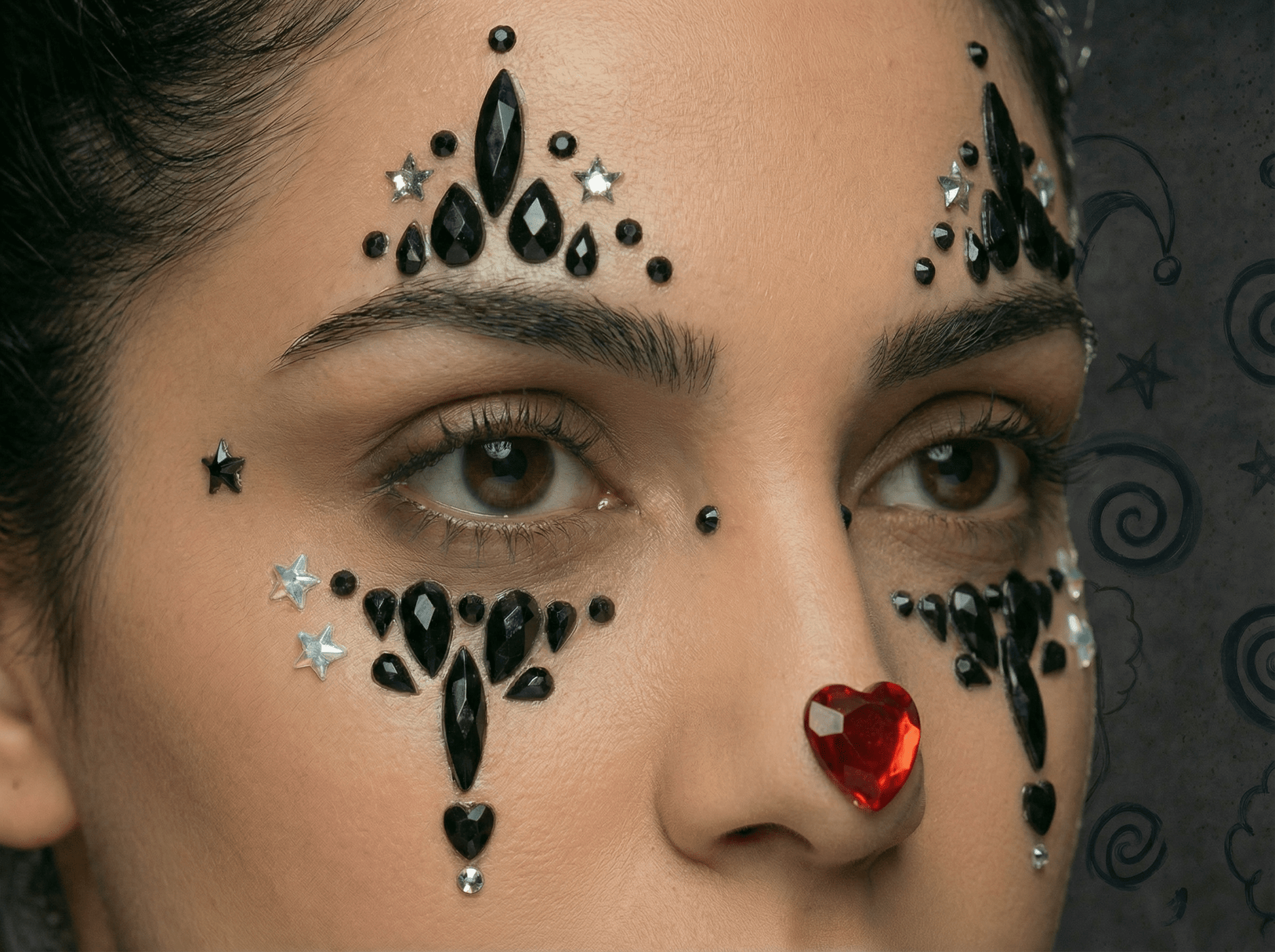 Halloween Face Gems Clown Style - unel