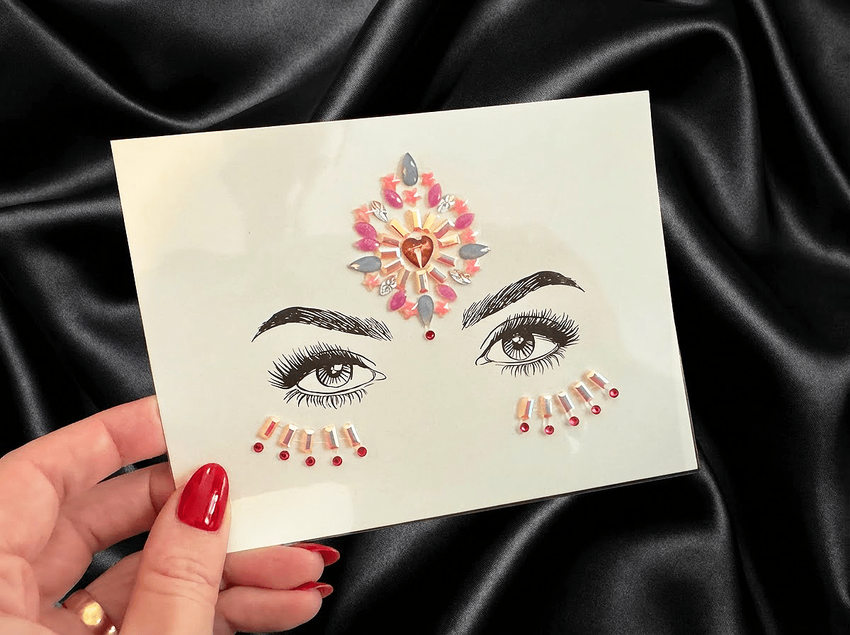 Pink Blossom Face Gems - unel