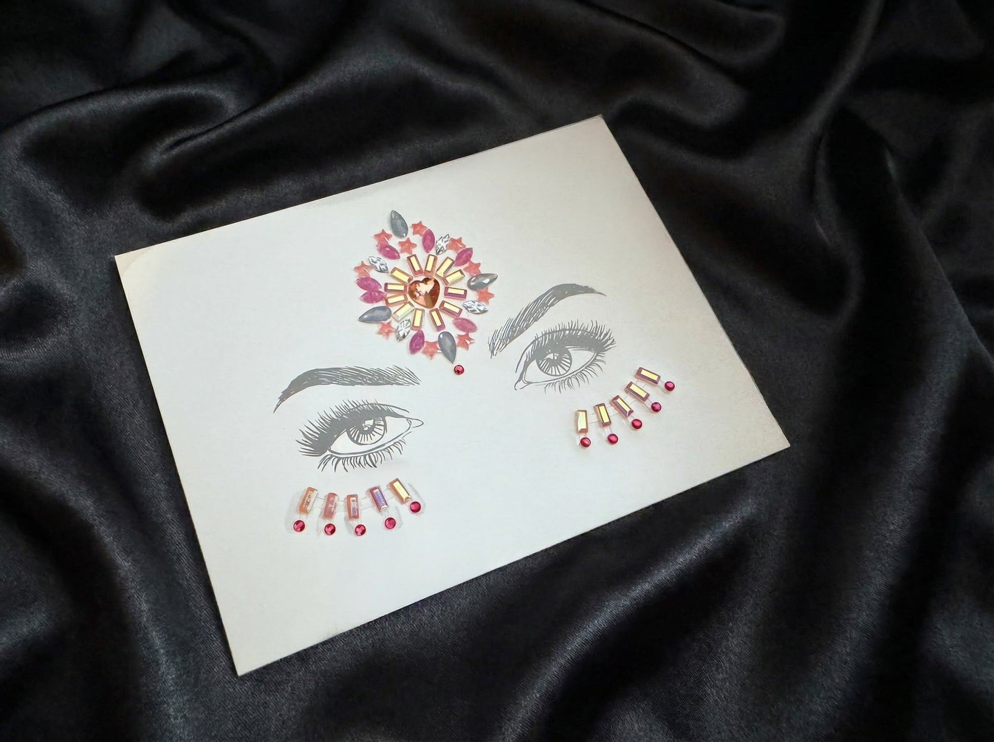 Pink Blossom Face Gems - unel