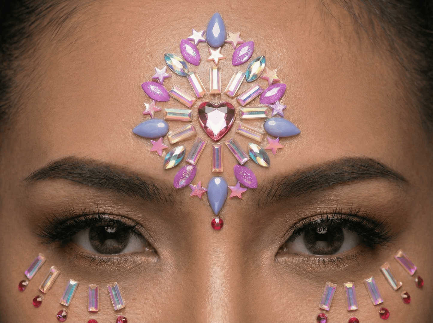 Pink Blossom Face Gems - unel