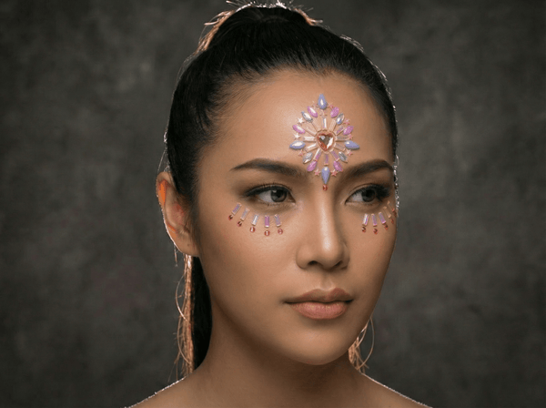 Pink Blossom Face Gems - unel