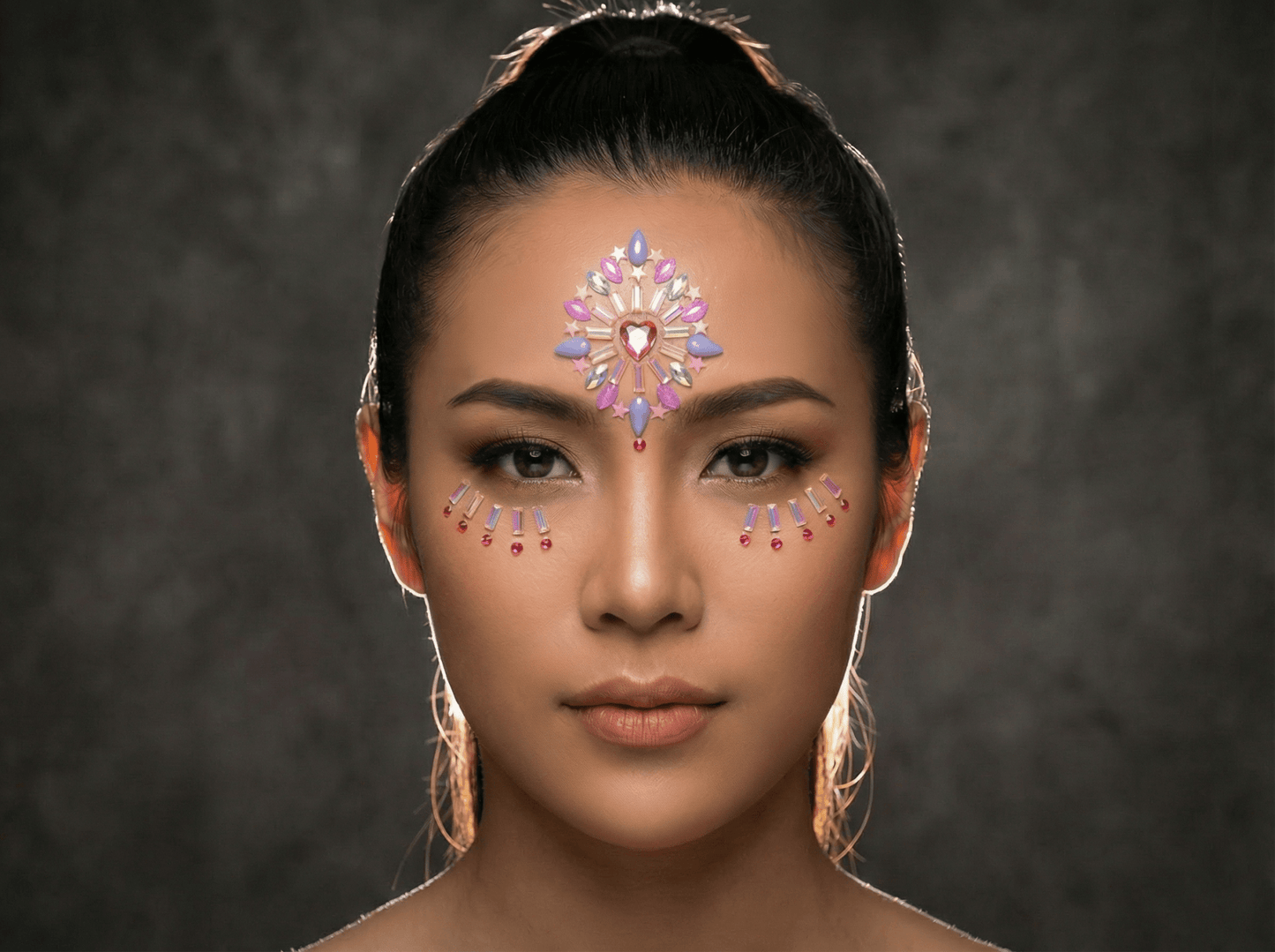 Pink Blossom Face Gems - unel
