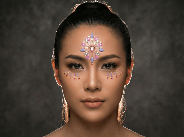 Pink Blossom Face Gems - unel