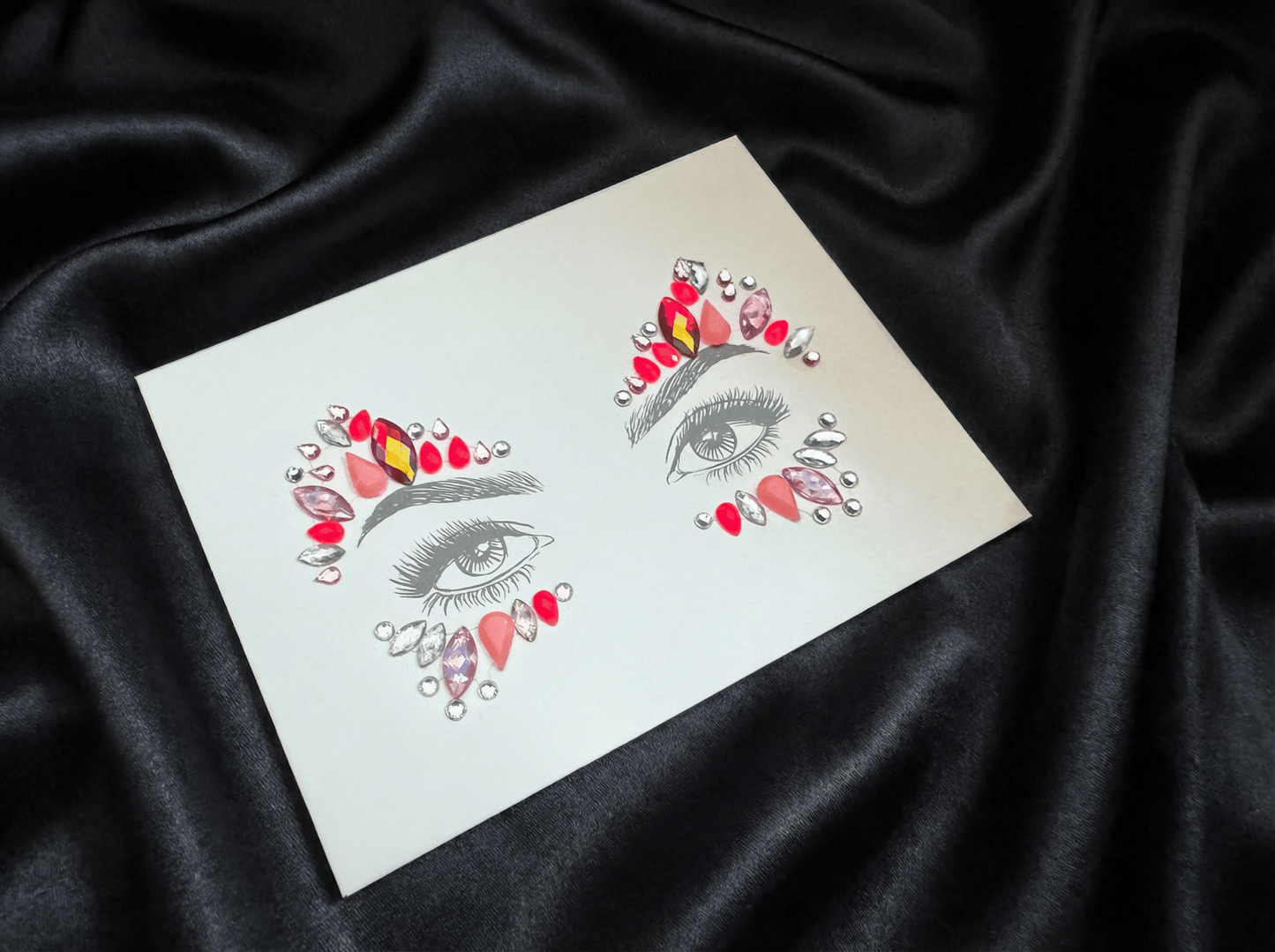 Pink Sparkle Face Gems - unel