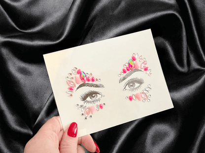 Pink Sparkle Face Gems in hand