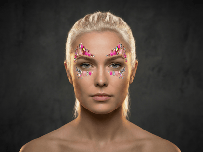 Pink Sparkle Face Gems - unel