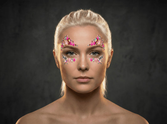 Pink Sparkle Face Gems - unel
