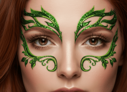 Poison Ivy Leaf Glitter Sticker Gems - unel