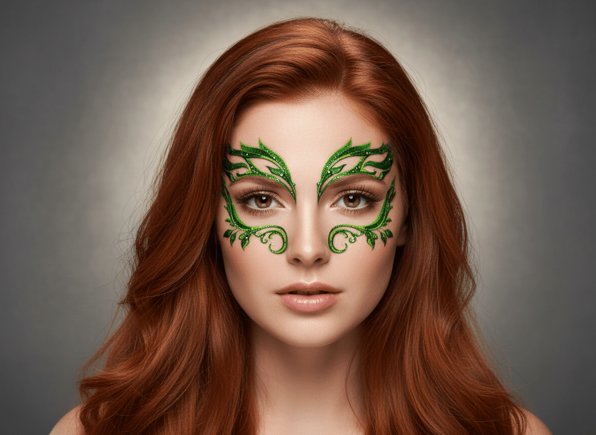 Poison Ivy Leaf Glitter Sticker Gems - unel