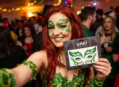 Poison Ivy Leaf Glitter Sticker Gems - unel