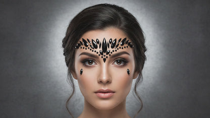 Black Face Gems Crown Style