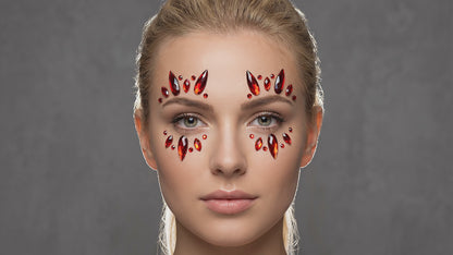 Red Burst Face Gems