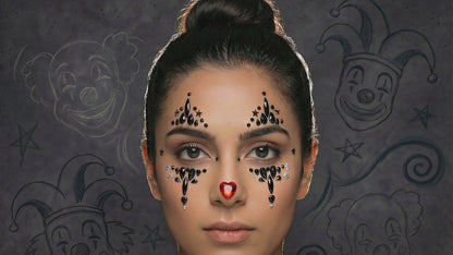 Halloween Face Gems Clown Style
