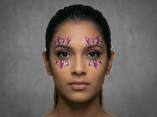 Purple Burst Face Gems - unel