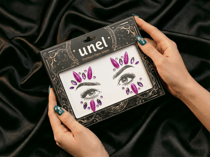 Purple Burst Face Gems - unel