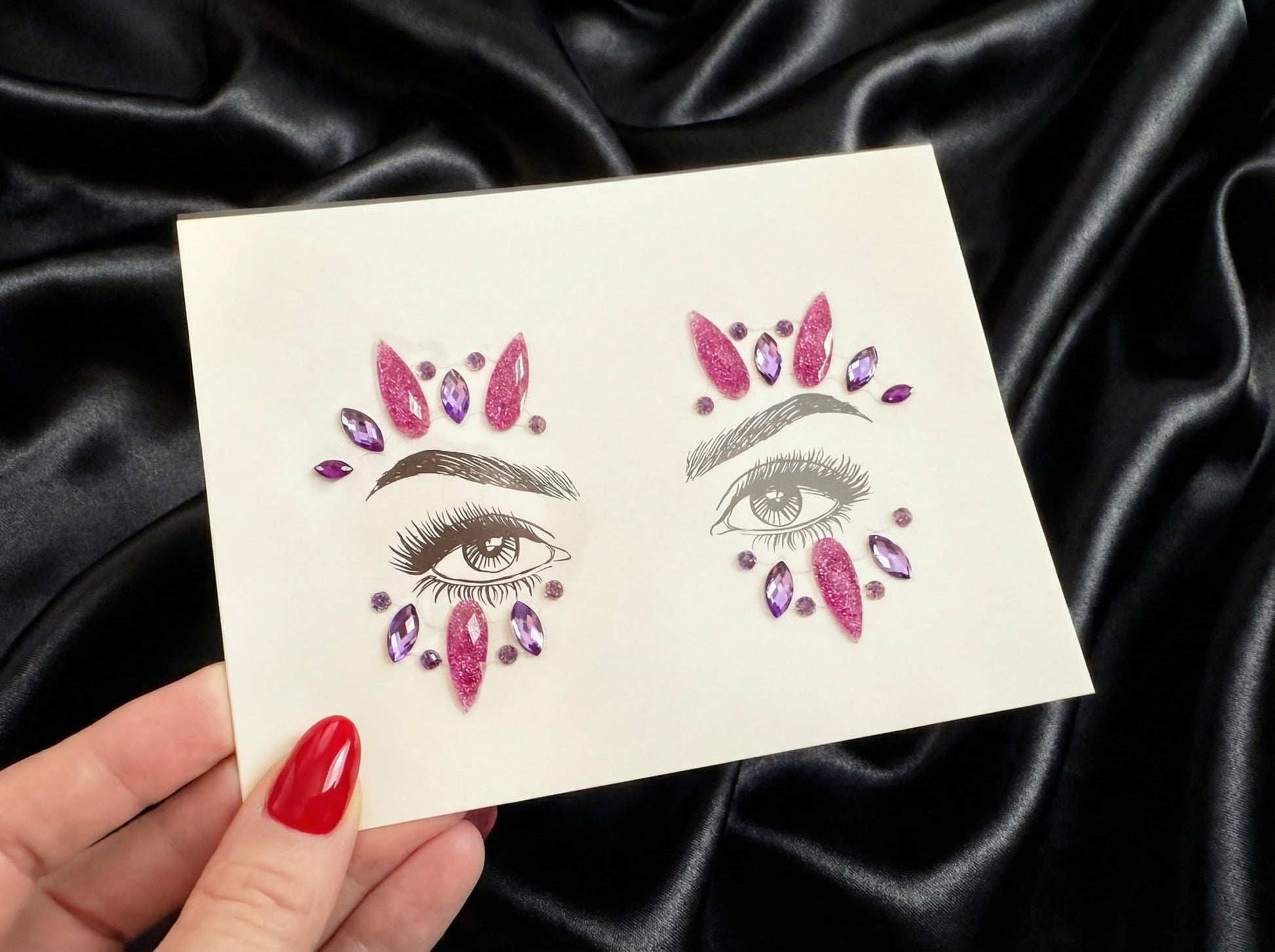 Purple Burst Face Gems - unel