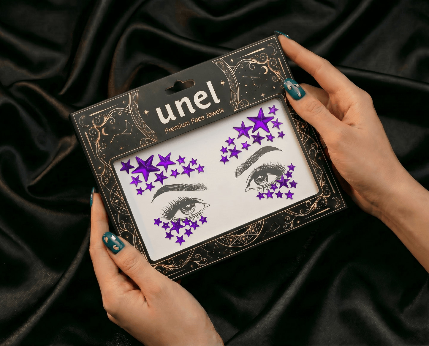 Purple Stars Face Gems - unel