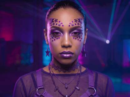 Purple Stars Face Gems - unel