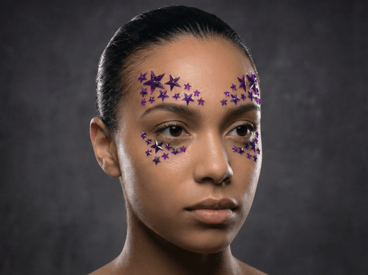 Purple Stars Face Gems - unel