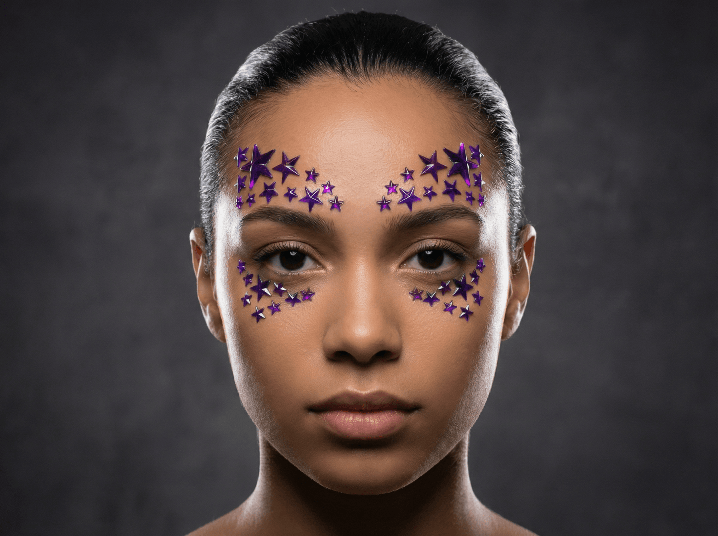 Purple Stars Face Gems - unel