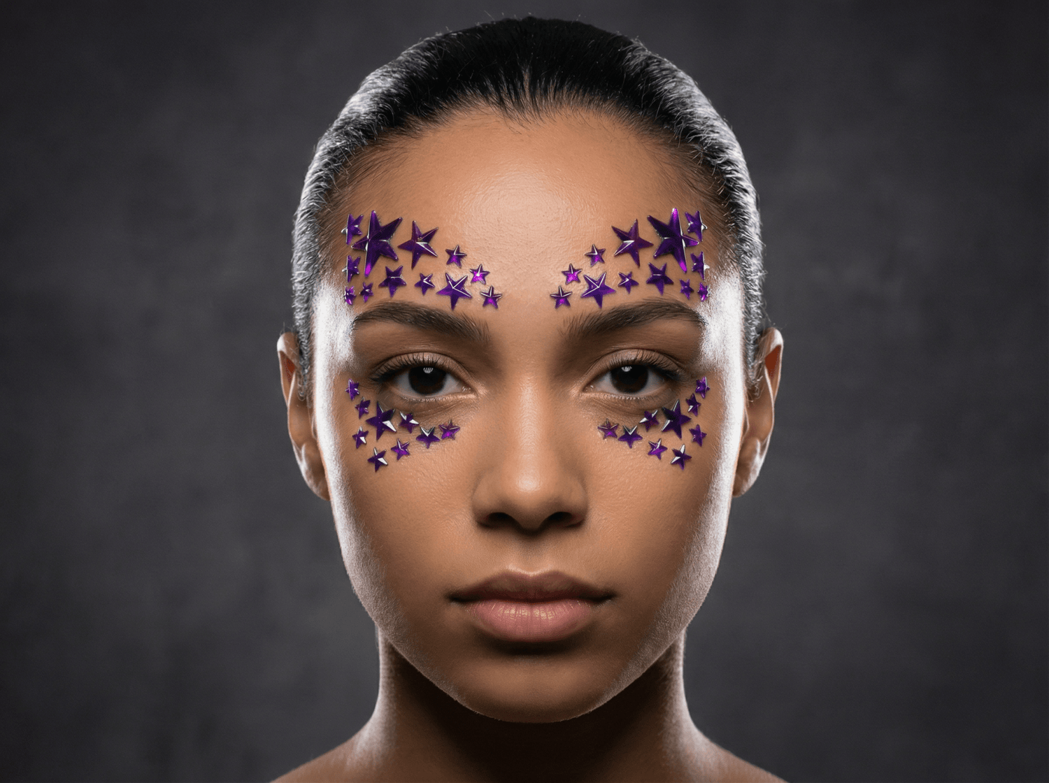 Purple Stars Face Gems - unel