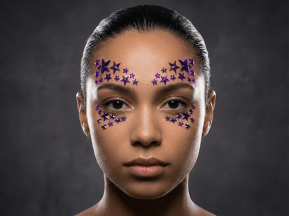 Purple Stars Face Gems - unel
