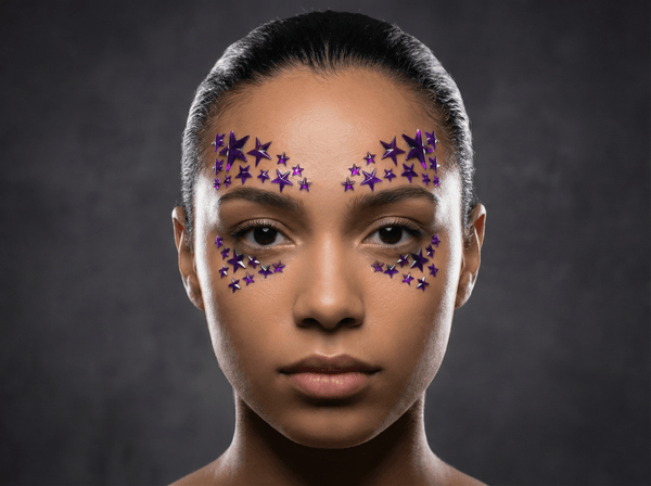 Purple Stars Face Gems - unel