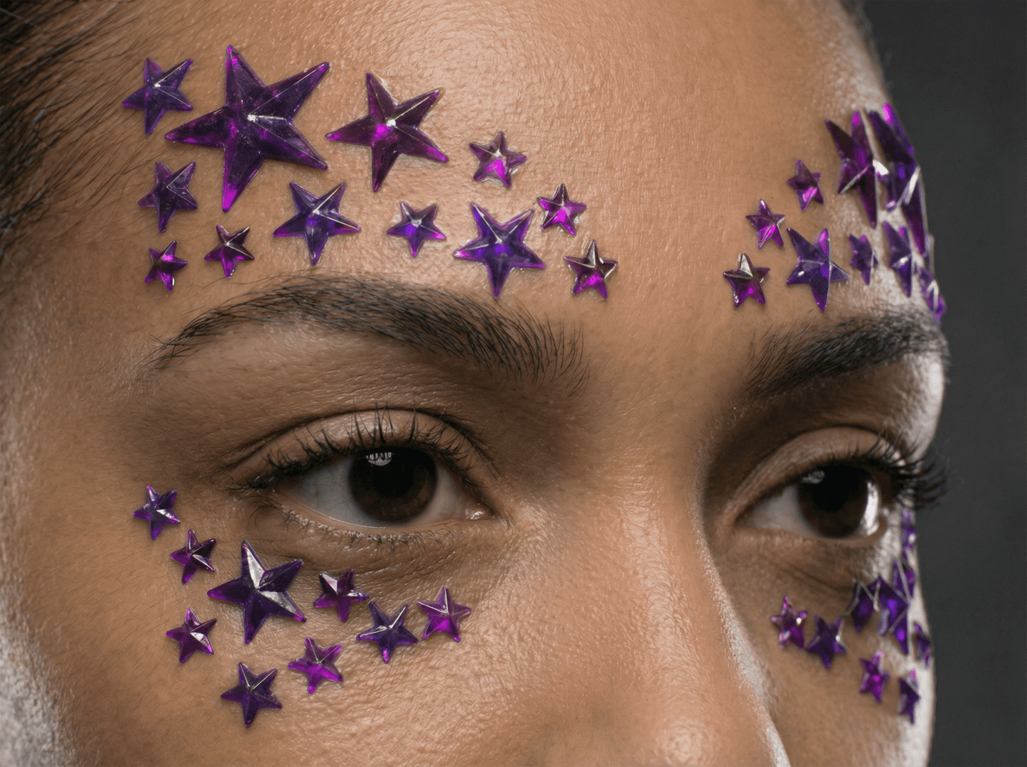 Purple Stars Face Gems - unel