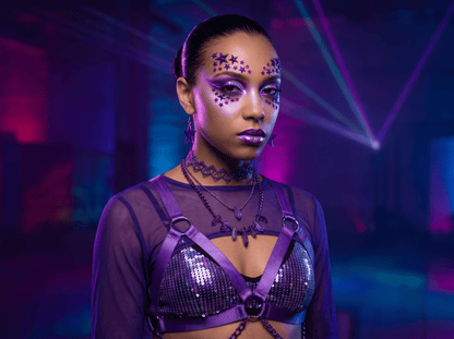 Purple Stars Face Gems - unel