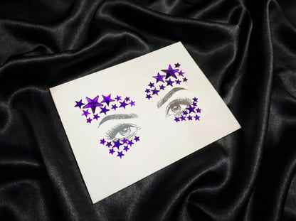 Purple Stars Face Gems - unel