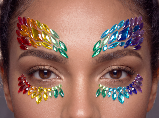 Rainbow Pride Face Gems - unel