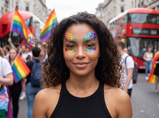 Rainbow Pride Face Gems - unel